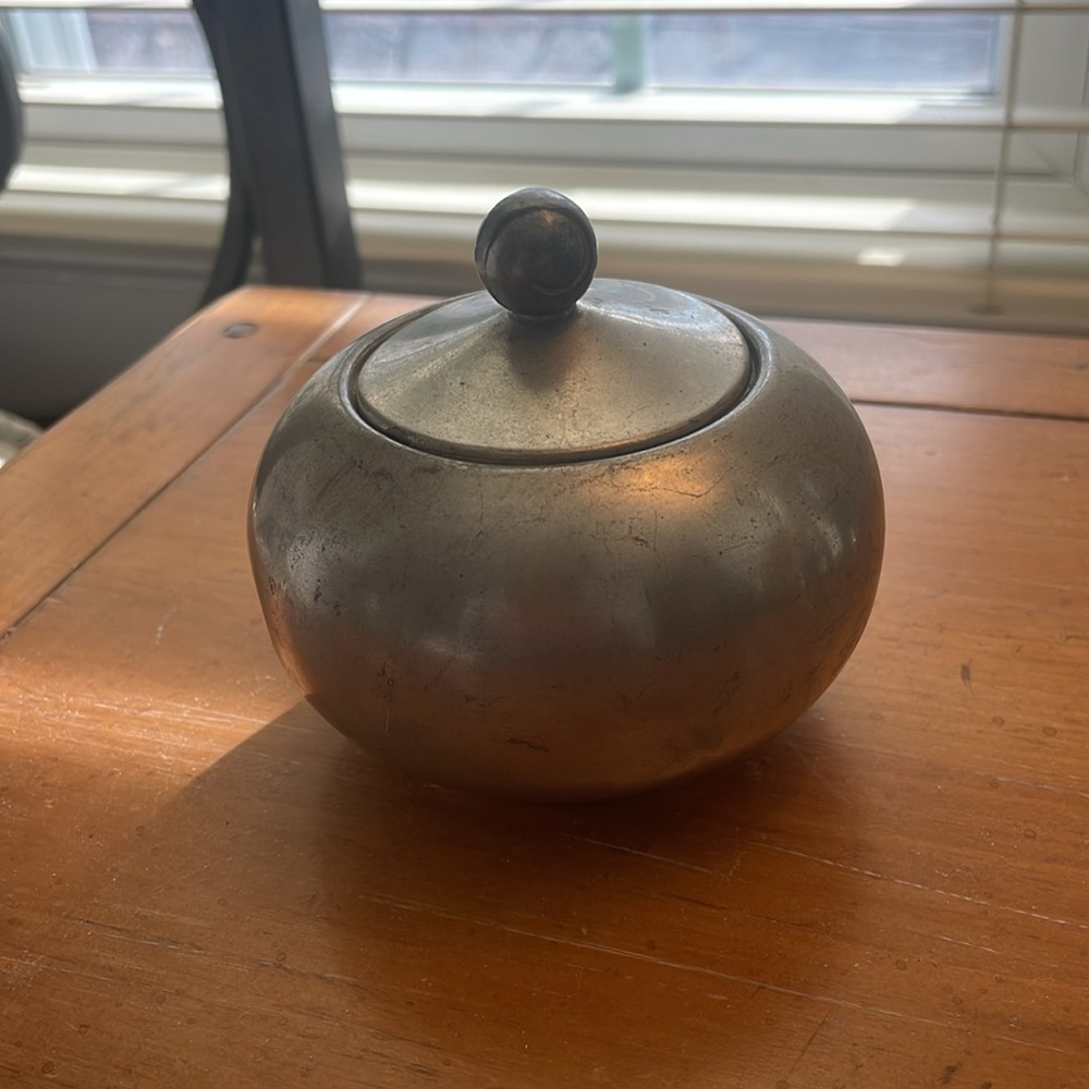 ANTIQUE PEWTER TEA SET, 6 PIECES - Picture 3 of 15